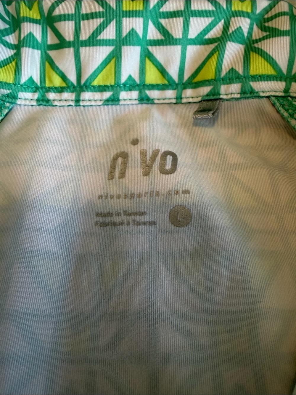 Nivo Sleeveless Green Geometric Golf Polo | Size L - Picture 4 of 8